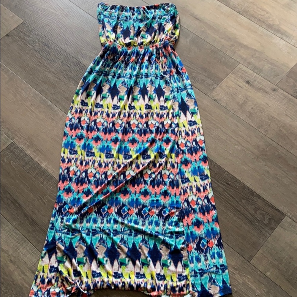 Multicolored Maxi Dress with Pockets